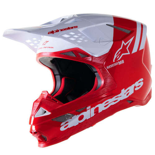 Alpinestars SM8 Radium 2 Helmet - Bright Red/White - S - SKU:AS8301423301256