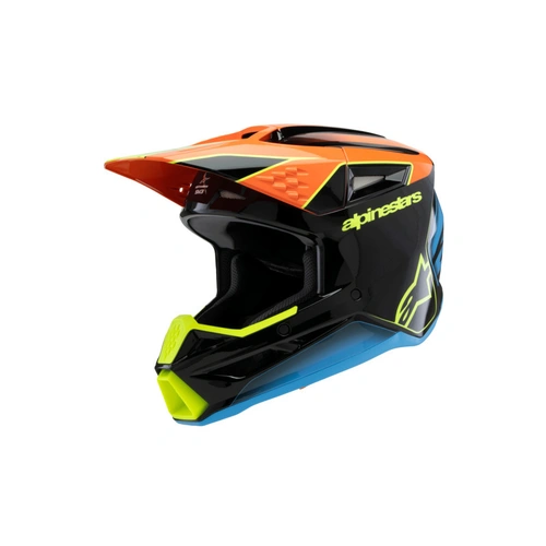 Alpinestars SM3 Fray Youth Helmet - ECE06 - Black/Orange/Fluro Yellow Glossy - YS - SKU:AS8301725145548
