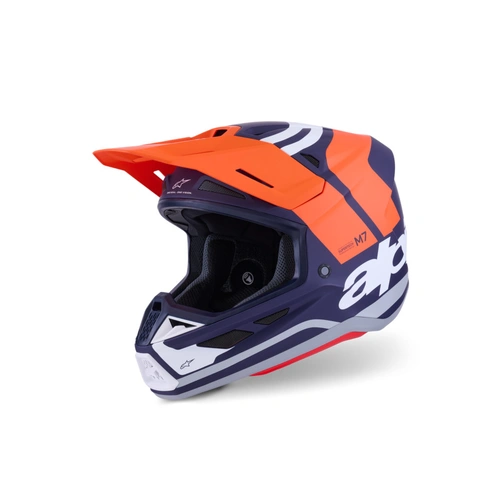 Alpinestars 2026 SM-7 Core MX Helmet - Orange/Matte Blue - S - SKU:AS8301726040856
