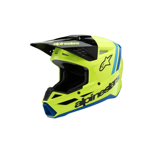 Alpinestars SM3 Radium Youth Helmet - ECE06 - Fluro Yellow/Black/Blue Glossy