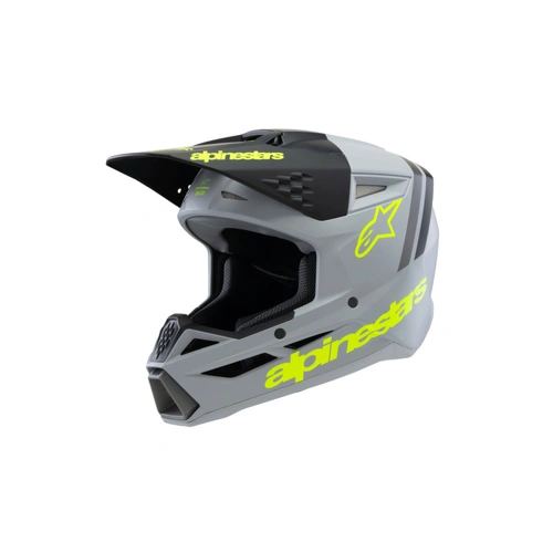 Alpinestars SM3 Radium Youth Helmet - ECE06 - Grey/Black/Fluro Yellow Matte