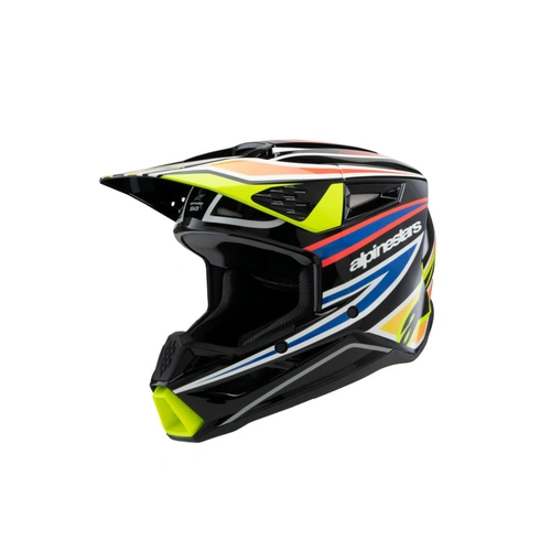 Alpinestars SM3 Wurx Youth Helmet - ECE06 - Black/Yellow Fluro/Blue/Red Glossy