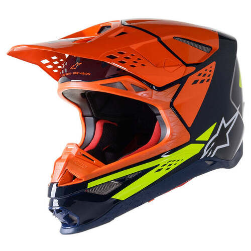 Alpinestars SM-8 Factory Helmet - Blue/Fluro Orange/Fluro Yellow - S - SKU:AS8302222744556