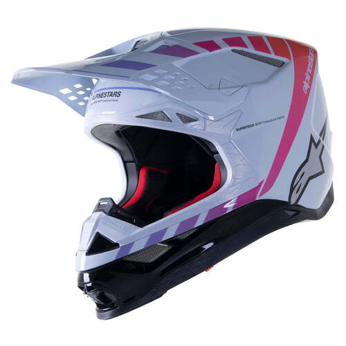 Alpinestars 2023 SM10 LE Daytona Helmet - Haze Grey/Orange Fluo/Rhodamine - S - SKU:AS8302323924356