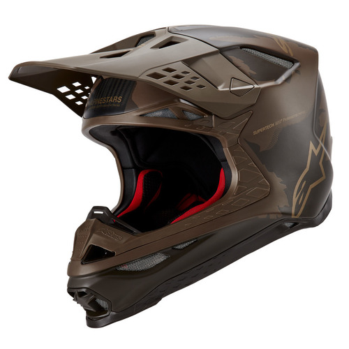 Alpinestars Supertech SM10 LE Squad 23 Helmet - Dark Brown/Gold - M - SKU:AS8302723083958