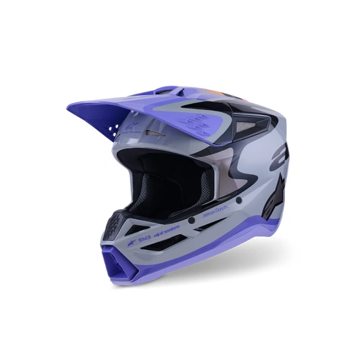 Alpinestars 2026 SM-3 Jettson MX Helmet - Grey/Purple/Black - S - SKU:AS8302726927756