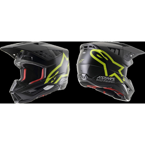 Alpinestars SM5 Compass Helmet - Ece - Matte Black/Fluro Yellow - XS - SKU:AS8303220155954