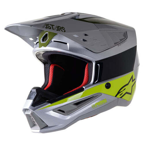 Alpinestars SM-5 Bond Helmet - Silver/Black/Yellow