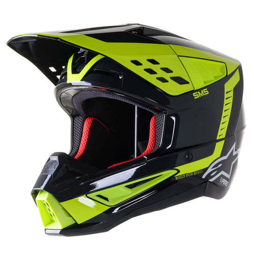 Alpinestars SM-5 Beam Helmet - Black/White/Grey/Fluro Yellow - M - SKU:AS8303622115158