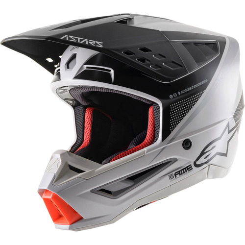 Alpinestars SM-5 Rayon Matte Grey Black Helmet - SKU:AS8304020092860
