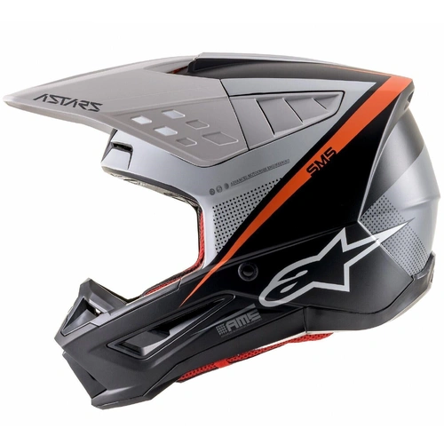Alpinestars SM-5 Rayon Helmet - Matte Black/White/Orange - M - SKU:AS8304020124258