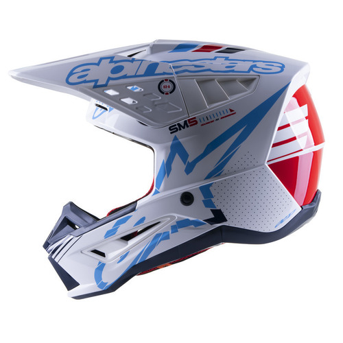 Alpinestars SM5 Action Helmet - White/Cyan/Dark Blue - XL - SKU:AS8306022207762