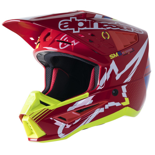 Alpinestars SM5 Action Helmet - Red/White/Fluro Yellow - XS - SKU:AS8306022332554