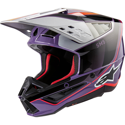 Alpinestars 2024 SM-5 Sail Helmet - Ece 22.06 - Violet /Black/Silver - XS - SKU:AS8306723391954