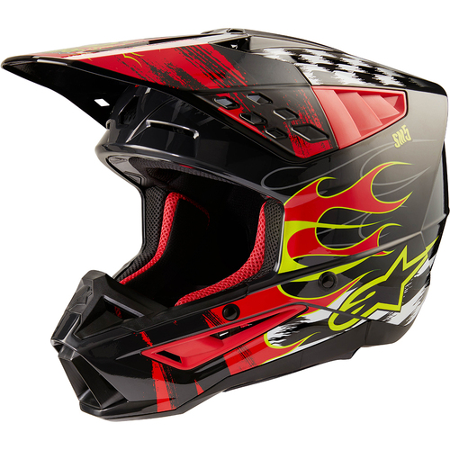 Alpinestars 2024 SM-5 Rash Helmet - Ece 22.06 - Dark Grey/Bright Red - XS - SKU:AS8307023903354