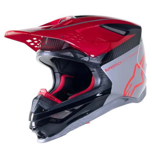 Alpinestars Limited Edition Supertech M10 Acumen Helmet - Fluro Red/Black/Silver - S - SKU:AS8307323331956