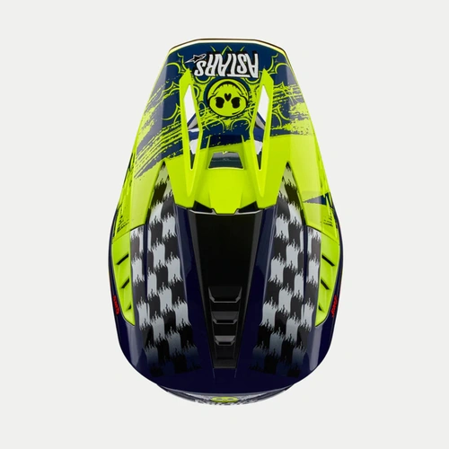 Alpinestars Visor for ECE 22.06 SM5 Rash - Night Navy/Fluro Yellow Gloss - OS