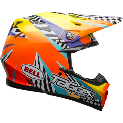 Bell Moto-9 MIPS Tagger Breakout Helmet - Orange/Yellow - M - SKU:BE7109893