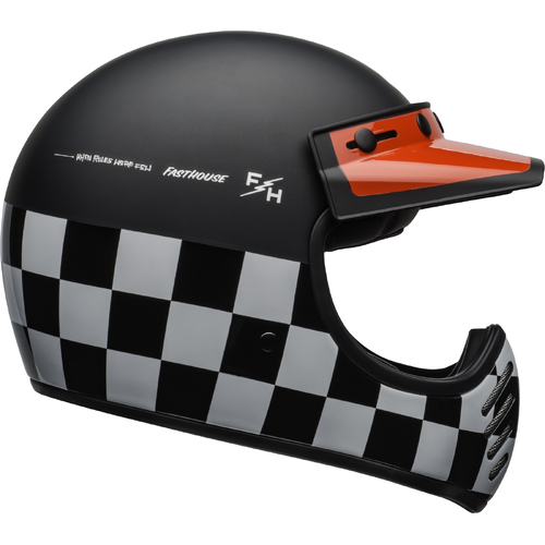 Bell Moto-3 Fasthouse Checkers Helmet - Black/White/Red - SKU:BE7109947-P