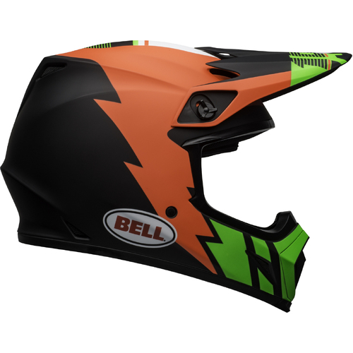 Bell MX-9 MIPS Strike Helmet - Matte Black/Orange/Green - M - SKU:BE7110396