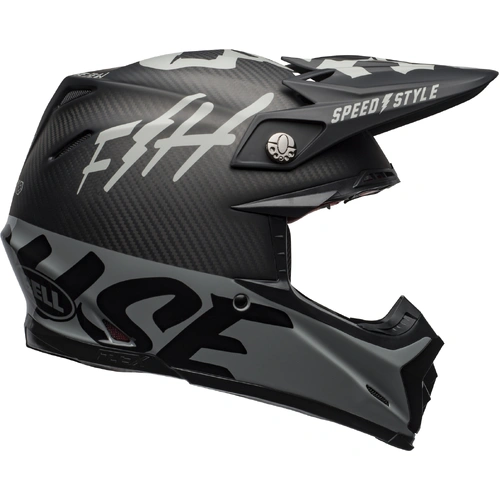 Bell Moto-9 Flex Fasthouse WRWF Helmet - Black/White/Grey - XS - SKU:BE7111389