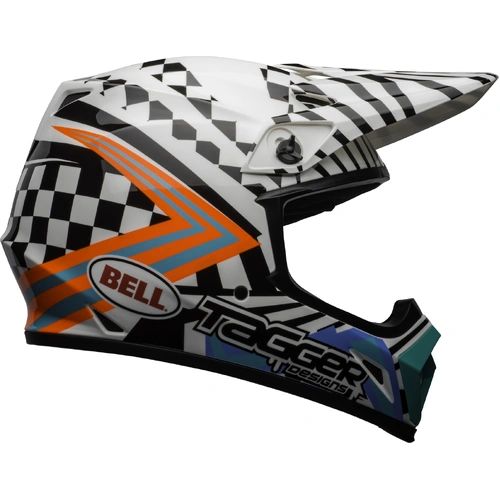 Bell MX-9 MIPS Tagger Check Me Out Helmet - Black/White - L - SKU:BE7118339