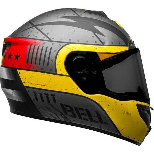 Bell SRT Special Devil May Care Helmet - Matte Grey/Yellow