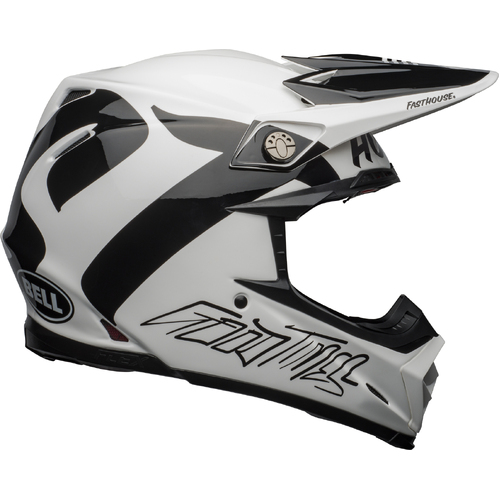 Bell Moto-9 Flex Fasthouse Newhall Helmet - White/Black - XS - SKU:BE7122675