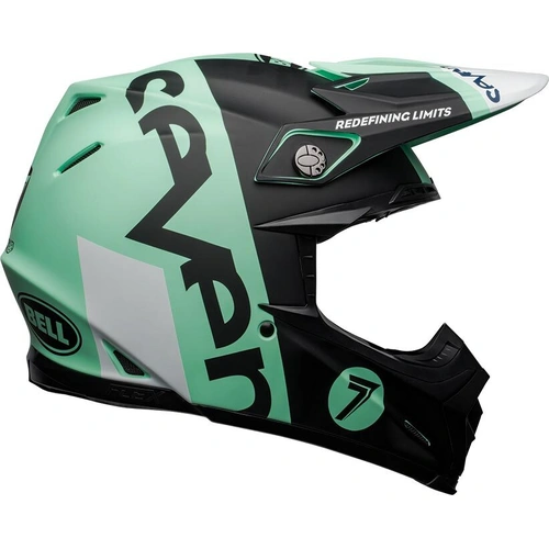 Bell Moto-9 Flex Special Edition Seven Galaxy Helmet - Black/Mint/White - M - SKU:BE7131616