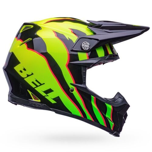 Bell Moto-9S Flex Claw Helmet - Black/Green - S - SKU:BE7136070