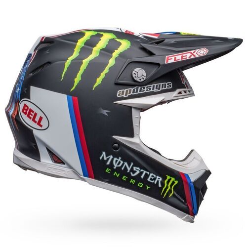 Bell Moto-9S Flex Tomac Replica 22 Matte Black White Helmet - SKU:BE7136114