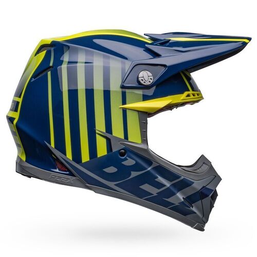 Bell Moto-9S Flex Sprint Helmet - Blue/Yellow - L - SKU:BE7136140