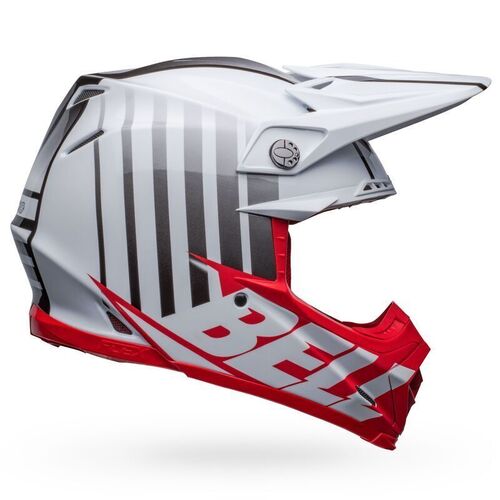 Bell Moto-9S Flex Sprint Helmet - White/Red - M - SKU:BE7136163