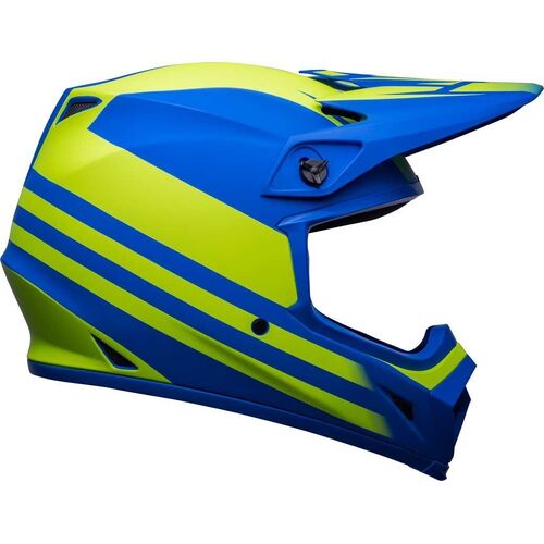 Bell 2023 MX-9 MIPS Disrupt Helmet - Matte Classic Blue/Hi-Viz Yellow