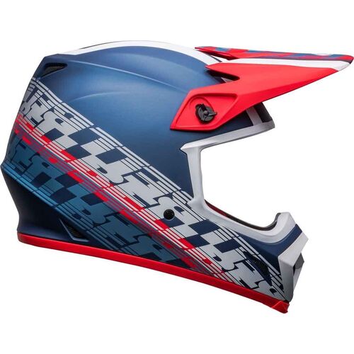 Bell 2023 MX-9 MIPS Offset Helmet - Matte Metal Blue/White - M - SKU:BE7136342