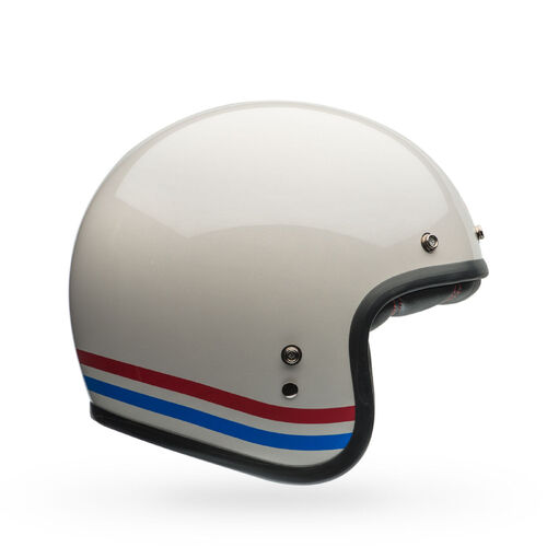 Bell Custom 500 Stripes Helmet - Pearl White/Red/Blue - M - SKU:BE7143933
