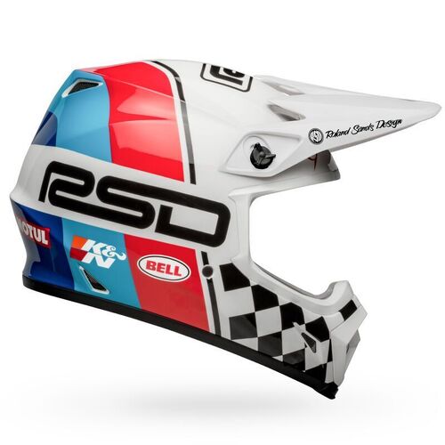 Bell MX-9 MIPS RSD Rally Helmet - Black/White - S - SKU:BE7144793