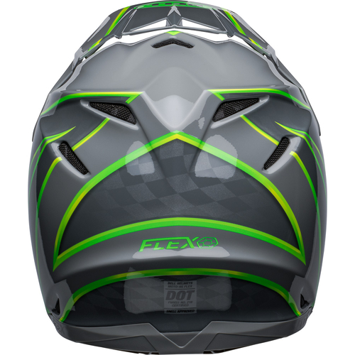 Bell Moto-9S Flex Gloss Helmet - Grey/Green - M - SKU:BE7148431