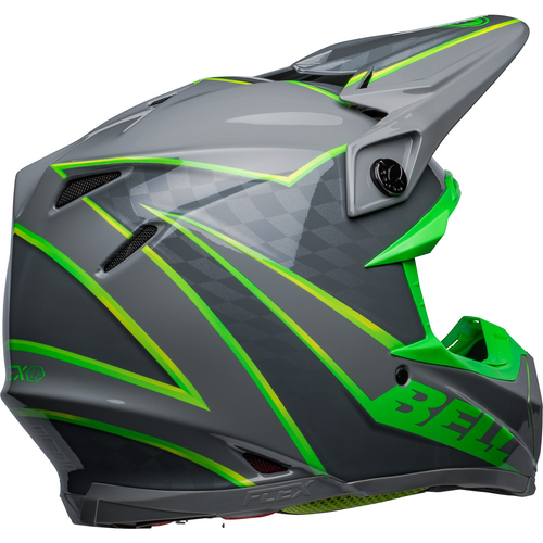 Bell Moto-9S Flex Gloss Helmet - Grey/Green - L - SKU:BE7148432