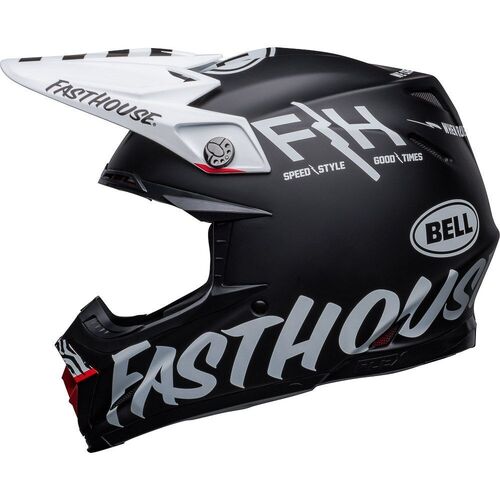 Bell Moto-9S Flex Fasthouse Flex Crew Black White Helmet - SKU:BE7148438