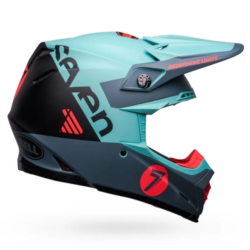 Bell Moto-9S Flex Seven Vanguard LE Helmet - Aqua/Black