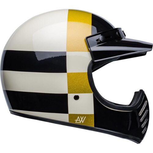 Bell Moto-3 Atwlyd Orbit Helmet - White/Black/Gold - L - SKU:BE7152085