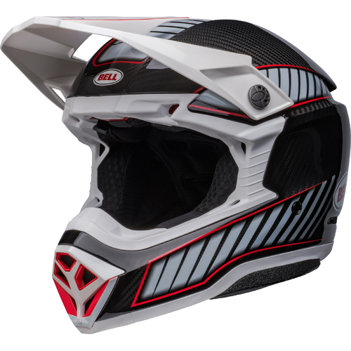 Bell Moto-10 Spherical Rhythm Helmet - White/Black - M - SKU:BE7156433