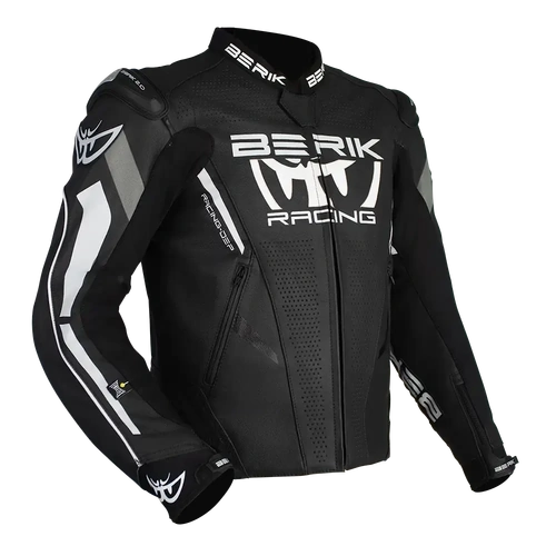 Berik Apex Leather Jacket - Black/White