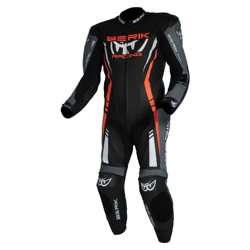 Berik Sicily 1 Piece Race Suit - Black/Grey/Red - 60 - SKU:BESIC1860