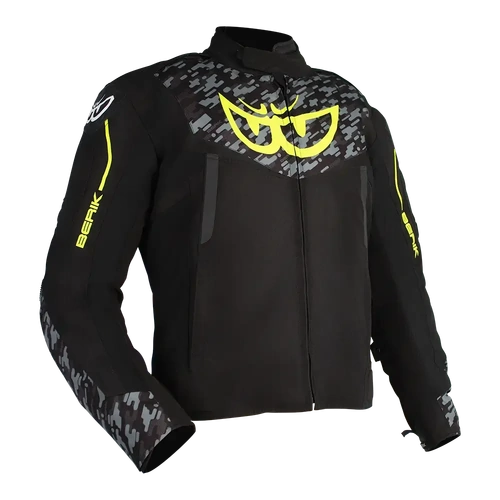 Berik Veloce Textile Jacket - Black/Camo/Hi-Vis