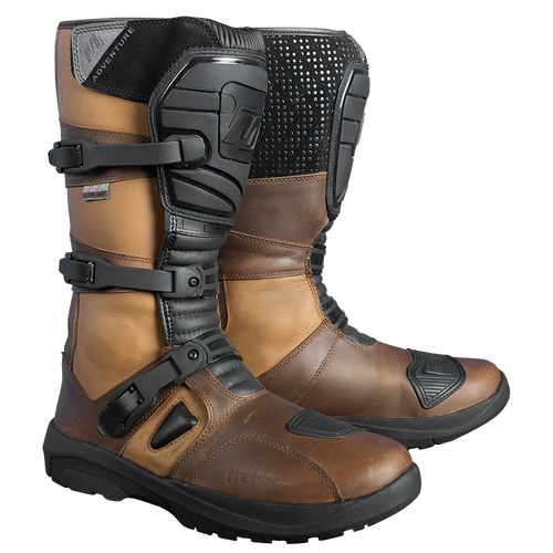 Motodry Trekker Adventure Leather Waterproof Boots - Black/Brown