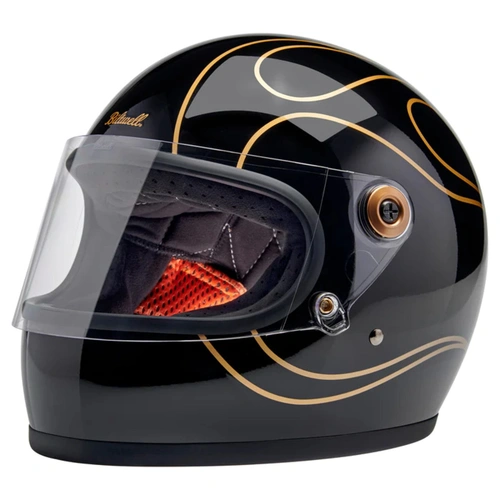 Biltwell Gringo S Ece 22.06 - Gloss Black/Flames - L