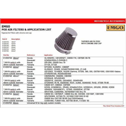 EMGO Air Filter Pod - 39mm  - SKU:CASE1255739