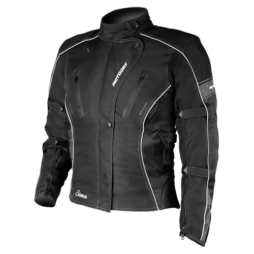 Motodry Ladies Siena Jacket - Black/White - 10 - SKU:CMSIE9010
